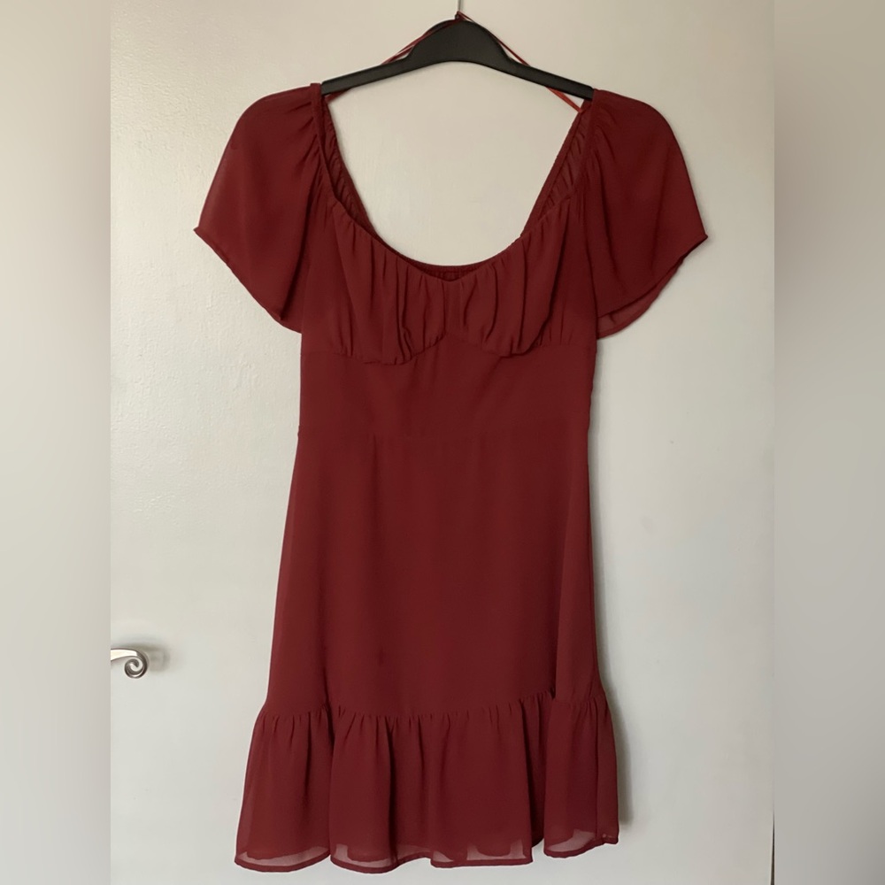 Dynamite Eliana Flare Mini Dress - Burnt Orange Size XS